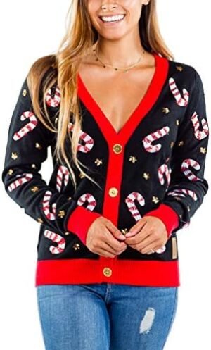 Tipsy Elves Classic Cute Cardigan Ugly Christmas Sweaters for Women with Fun Patterns and Animals