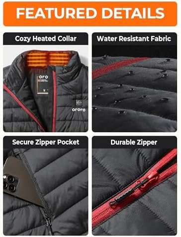 ORORO Women's Lightweight Heated Vest with Battery Pack - Image 4