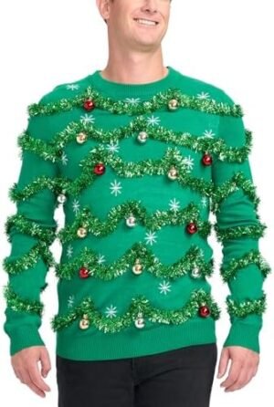 Tipsy Elves Men's Ugly Christmas Sweaters - Funny and Tacky Embellished Christmas Sweaters for Men