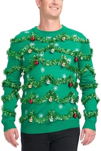 Tipsy Elves Men's Ugly Christmas Sweaters - Funny and Tacky Embellished Christmas Sweaters for Men