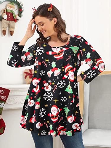 LARACE 3/4 Sleeve Shirts for Women Plus Size Tunic Dressy Top Loose Fit Flare T-Shirt - Image 3