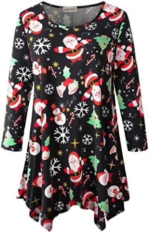 LARACE Plus Size Tops for Women 3/4 Sleeve Shirts Tunic Tops Loose Fit Basic Lady Clothes