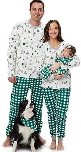 HonestBaby Family Matching Holiday Pajamas Organic Cotton for Men, Women, Kids, Toddlers, Baby Boys, Girls, Unisex Pets