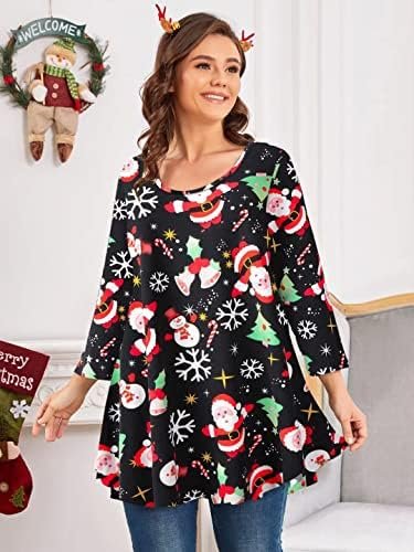 LARACE 3/4 Sleeve Shirts for Women Plus Size Tunic Dressy Top Loose Fit Flare T-Shirt - Image 2