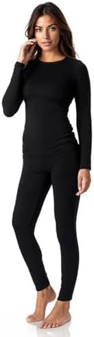 Thermajane Long Johns Thermal Underwear for Women Fleece Lined Base Layer Pajama Set Cold Weather