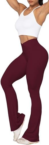 Sunzel Flare Leggings, Crossover Yoga Pants with Tummy Control, High-Waisted and Wide Leg - Image 6