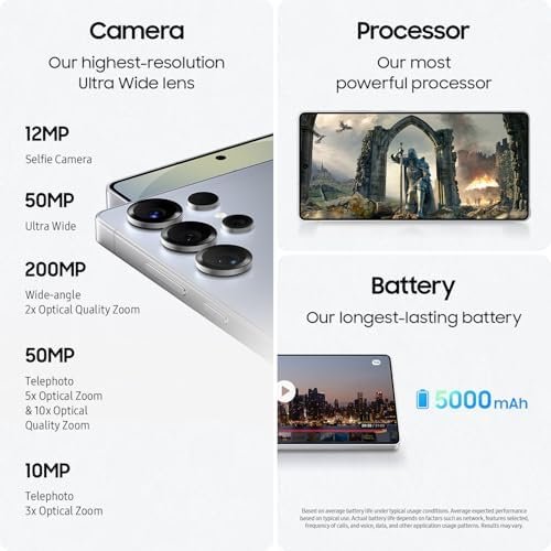 SAMSUNG Galaxy S25 Ultra Cell Phone + $200 Amazon Gift Card, 512GB, AI Smartphone, Unlocked Android, 200MP AI Camera, S Pen, Fast Processor, Long Battery Life, 2025, Titanium Whitesilver - Image 7