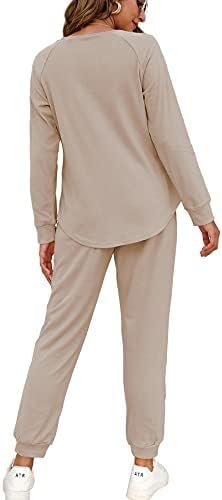 WIHOLL Two Piece Outfits for Women Lounge Sets Button Down Sweatshirt Sweatpants Sweatsuits Set with Pockets - Image 2