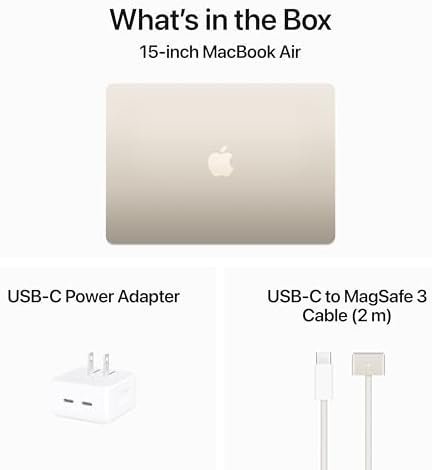 Apple 2024 MacBook Air 15-inch Laptop with M3 chip: Built for Apple Intelligence, 15.3-inch Liquid Retina Display, 16GB Unified Memory, 512GB SSD Storage, Backlit Keyboard, Touch ID; Starlight - Image 7