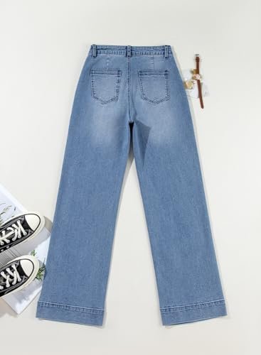 Astylish Women's Wide Leg Jeans High Waisted Stretchy Straight Leg Jeans Loose Trendy Denim Pants with Pocket - Image 4