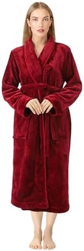 NY Threads Premium Women's Robe Plush Soft Long Bathrobe Warm Fleece Shawl Collar Spa Robe