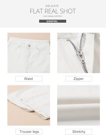 Sidefeel Women's Wide Leg Jeans Casual High Waisted Straight Zimbaplatinum Denim Pants with Pockets - Image 4