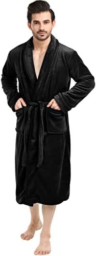 NY Threads Luxurious Men's Shawl Collar Fleece Bathrobe Long Spa Robe - Image 6