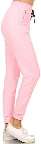 Leggings Depot Women's Relaxed-fit Jogger Track Cuff Sweatpants with Pockets for Yoga, Workout