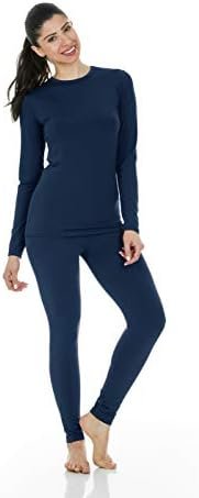 Thermajane Long Johns Thermal Underwear for Women Fleece Lined Base Layer Pajama Set Cold Weather