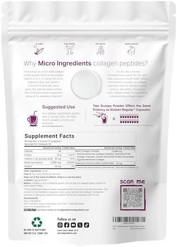 Multi Collagen Protein Powder, 2lbs – Hydrolyzed Collagen Peptides | Type I,II,III,V,X with Biotin 10000mcg, Hyaluronic Acid, Vitamin C – Unflavored – Keto & Paleo Friendly, Easy Dissolve, Non-GMO - Image 2
