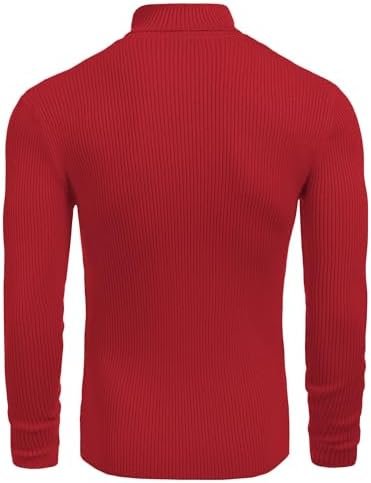 COOFANDY Mens Ribbed Slim Fit Knitted Pullover Casual Turtleneck Sweater - Image 3