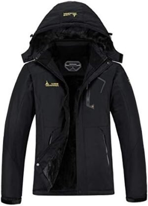 MOERDENG Women's Waterproof Ski Jacket Warm Winter Snow Coat Mountain Windbreaker Hooded Raincoat Jacket
