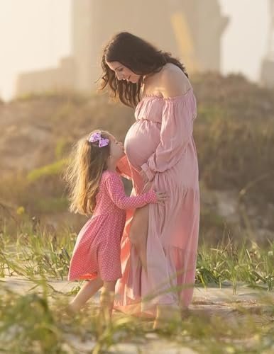 ZESICA Women's Boho Sexy Off Shoulder Long Sleeve Smocked High Waist Side Split Flowy A Line Tiered Long Maxi Dress - Image 5