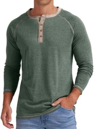 Sailwind Mens Henley Long/Short Sleeve T-Shirt Cotton Casual Shirt