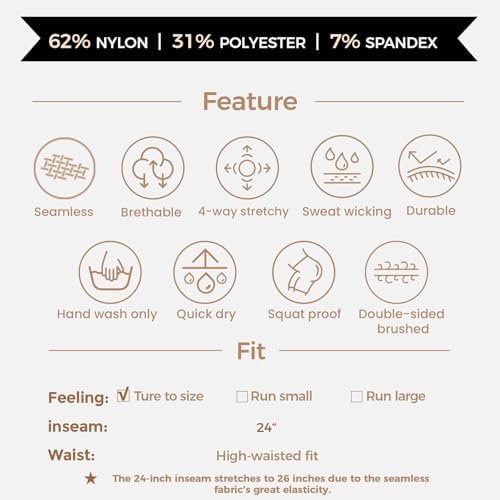 Aoxjox High Waisted Workout Leggings for Women Tummy Control Buttery Soft Yoga Metamorph Deep V Pants 26" - Image 5