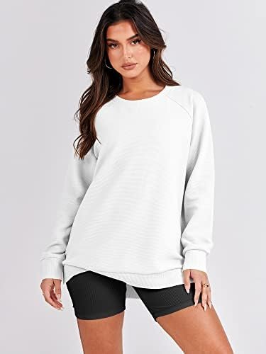 ANRABESS Womens Oversized Sweatshirt Crewneck Long Sleeve Tunic Pollover Shirt Side Zipper Hoodie Sweater 2024 Winter Clothes - Image 7