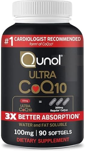 Qunol Ultra CoQ10 100mg Softgels- 3x Better Absorption, Antioxidant for Heart Health & Energy Production, Coenzyme Q10 Vitamins and Supplements, 3 Month Supply, 90 Count