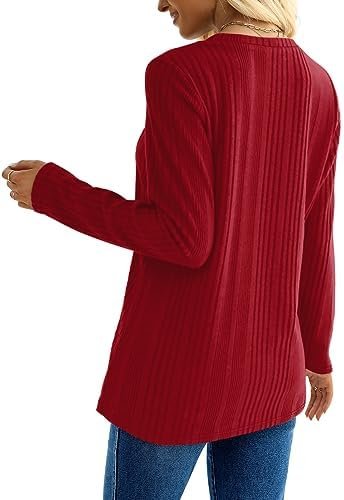 XIEERDUO Long Sleeve Tops for Women Tunics Buttons Front Slit - Image 4