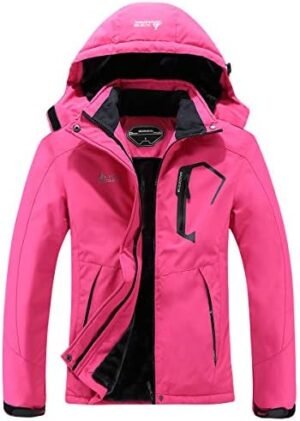 MOERDENG Women's Waterproof Ski Jacket Warm Winter Snow Coat Mountain Windbreaker Hooded Raincoat Jacket