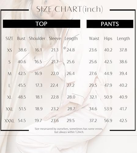 SWOMOG Womens Silk Satin Pajamas Set Long Sleeve Button Down Sleepwear 2 Piece Lounge Set Pj Set XS-3XL - Image 6