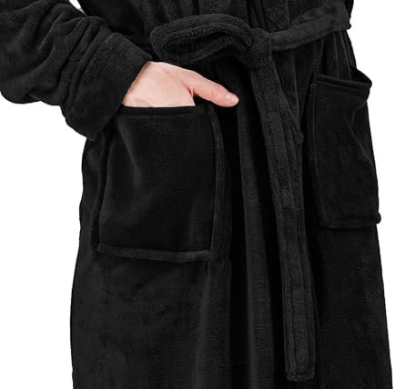 NY Threads Luxurious Men's Shawl Collar Fleece Bathrobe Long Spa Robe - Image 4