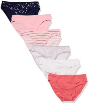 Amazon Essentials Women's Cotton Bikini Brief Underwear (Available in Plus Size), Multipacks