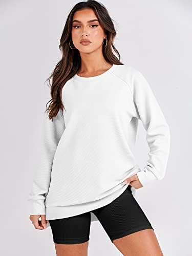 ANRABESS Womens Oversized Sweatshirt Crewneck Long Sleeve Tunic Pollover Shirt Side Zipper Hoodie Sweater 2024 Winter Clothes - Image 3