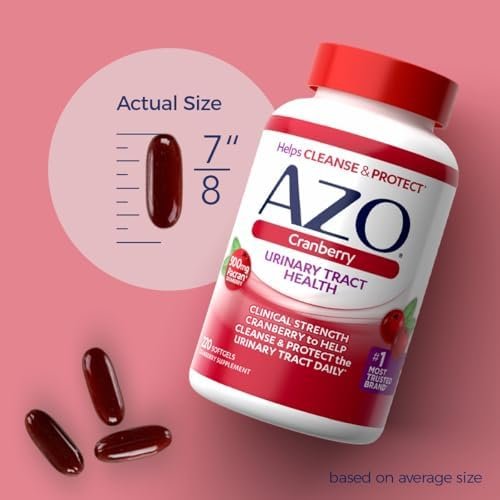 AZO Cranberry Supplement, Made with Concentrated Whole Fruit Cranberry Powder to Help Cleanse and Protect the Urinary Tract*, Sugar Free Cranberry Pills, Non-GMO, 100 Softgels - Image 3