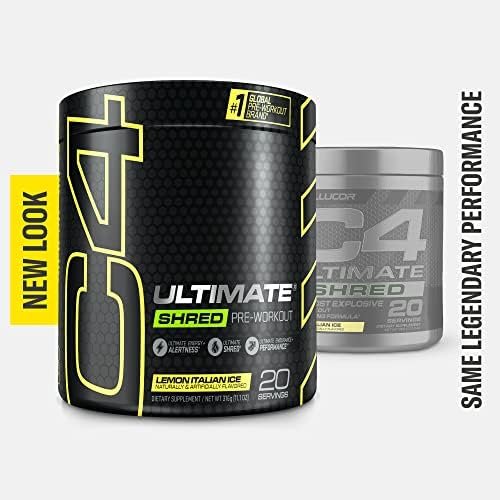 Cellucor C4 Ultimate Shred Pre Workout Powder for Men & Women, Metabolism Supplement with Ginger Root Extract, Lemon Italian Ice, 20 Servings (Pack of 1) - Image 4