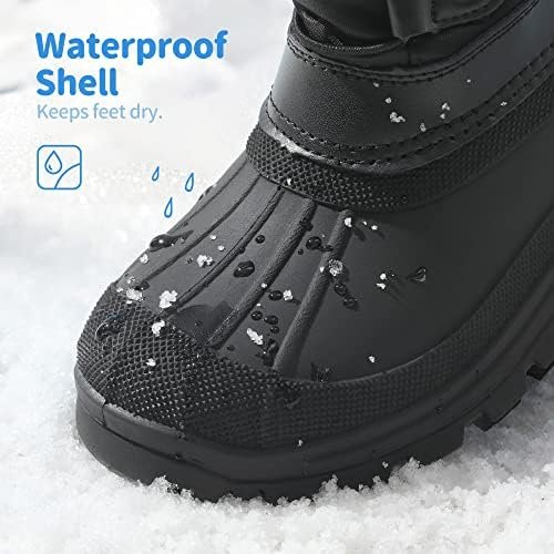 DREAM PAIRS Boys Girls Snow Boots Waterproof Outdoor Warm Cozy Anti-Slip Mid Calf Faux Fur Lining Insulated Winter Shoes for Little/Big Kids - Image 2