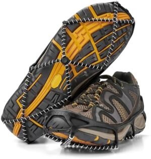 Yaktrax Walk Traction Cleats - 360-Degree Grip on Snow, Ice, & Multi-terrain Surfaces - Elastic Outer Band w/ Easy-On/Off Heel Tab & 1.2mm Zinc-coated Steel Coils - Abrasion & Rust Resistant - Unisex