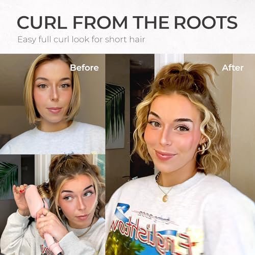 Curling Iron Hair Crimper Waver - TYMO ROVY Beach Waves Curling Wand, Ionic Deep Waver Hair Curler Tool with Ceramic 3 Barrel for Women, Dual Voltage, Anti-Scald, Easy to Use, Pink, 1.25 Inch - Image 6