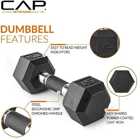 CAP Barbell Coated Dumbbell Weight Pairs | Multiple Options - Image 3