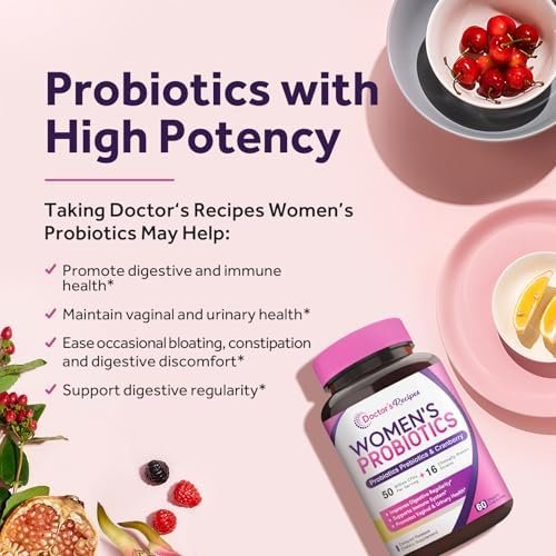 Doctor's Recipes Women’s Probiotic, 60 Caps 50 Billion CFU 16 Strains, with Organic Cranberry, Digestive Immune Vaginal & Urinary Health, Shelf Stable, Delayed Release, No Soy Gluten Dairy - Image 3