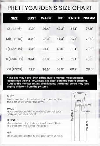 PRETTYGARDEN Womens Summer Jumpsuits Dressy Casual One Piece Outfits Sleeveless Mock Neck Wide Leg Pants Rompers with Pockets - Image 6