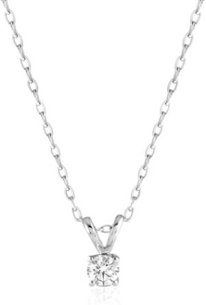 Amazon Essentials IGI Certified Solitaire Lab Grown Diamond Pendant Necklace in 14k Gold - 16" Chain with 2" Extender