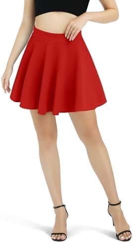 Urban CoCo Women's Basic Versatile Stretchy Flared Casual Mini Skater Skirt - Image 3