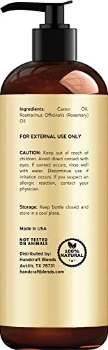 Handcraft Blends Castor Oil with Rosemary Oil - 8 Fl Oz - 100% Pure and Natural - Premium Grade Carrier Oil for Hair Growth, Eyelashes and Eyebrows, Hair & Body - Image 3