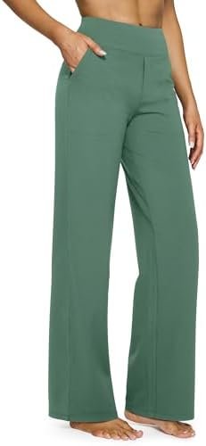 G4Free Yoga Pants Women Wide Leg Pants with Pockets High Waist Stretch Dress Casual Sweatpants Petite/Regular/Tall