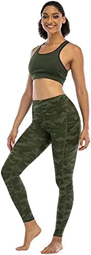 CHRLEISURE Leggings with Pockets for Women, High Waisted Tummy Control Workout Yoga Pants - Image 4