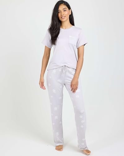 Real Essentials 2 Pack: Women's Pajama Set - Choose from Short Sleeve with Pocket or Long Sleeve without Pocket - Image 2