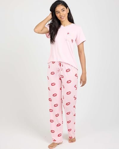 Real Essentials 2 Pack: Women's Pajama Set - Choose from Short Sleeve with Pocket or Long Sleeve without Pocket - Image 6