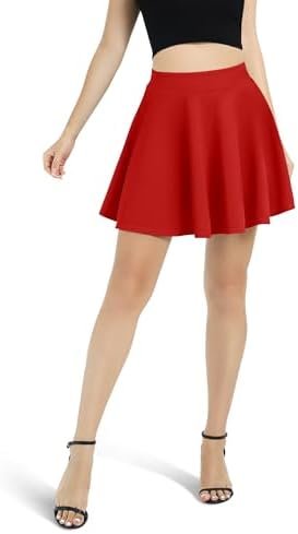 Urban CoCo Women's Basic Versatile Stretchy Flared Casual Mini Skater Skirt - Image 4
