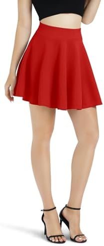 Urban CoCo Women's Basic Versatile Stretchy Flared Casual Mini Skater Skirt - Image 2